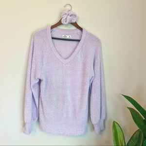 Hollister Co. purple sweater w/ matching scrunchie